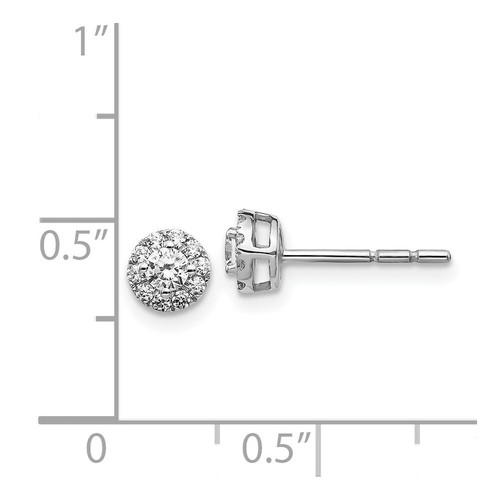 Pre-owned Goldia Jewelry Women's Earrings 14k White Gold Diamond Cluster Round Post Back, 6 Mm