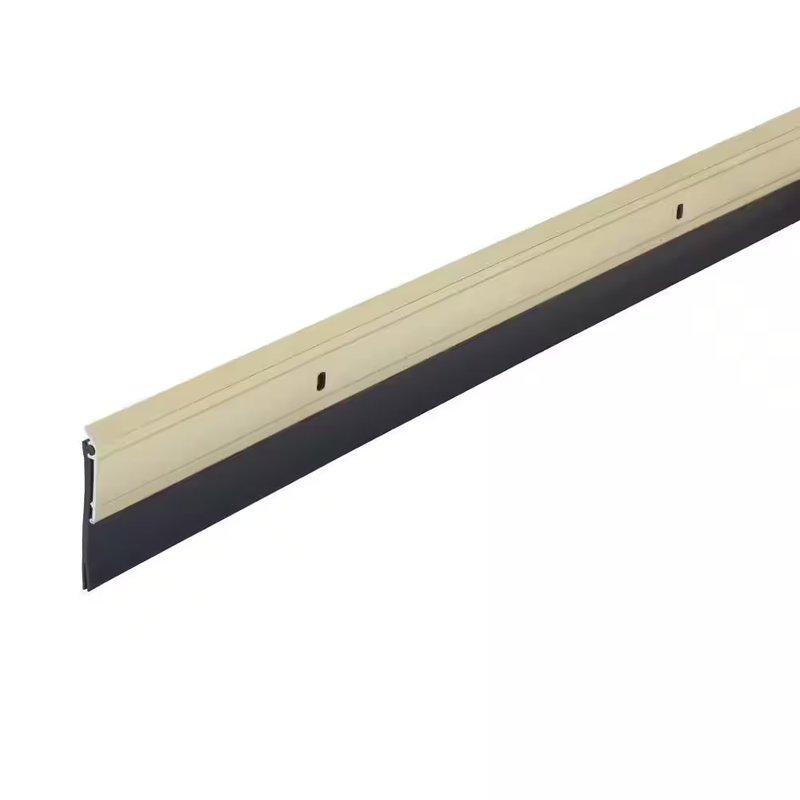 M D Door Sweep 36 Inch Aluminum Vinyl Bottom Draft Stopper Seal Gold Heavy Duty