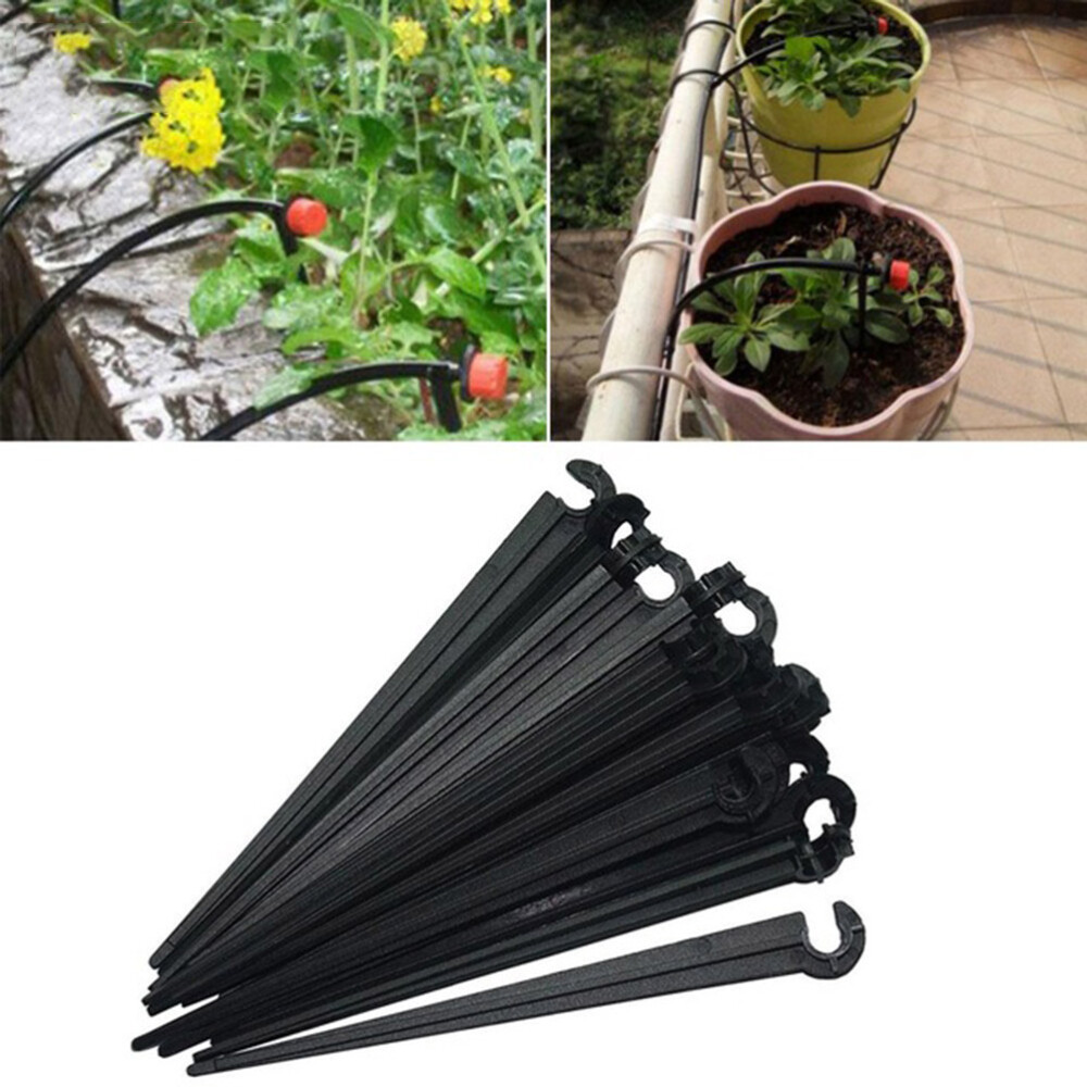 100Pcs Irrigation Drip Support Stakes 1/4 Inch Tubing Hose Holder for