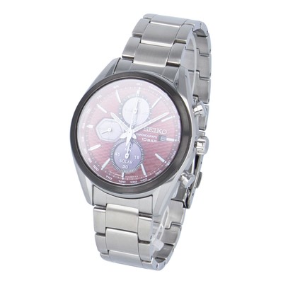 Pre-owned Seiko Ssc771p Ssc771 Solar Analog Chronograph Silver Red