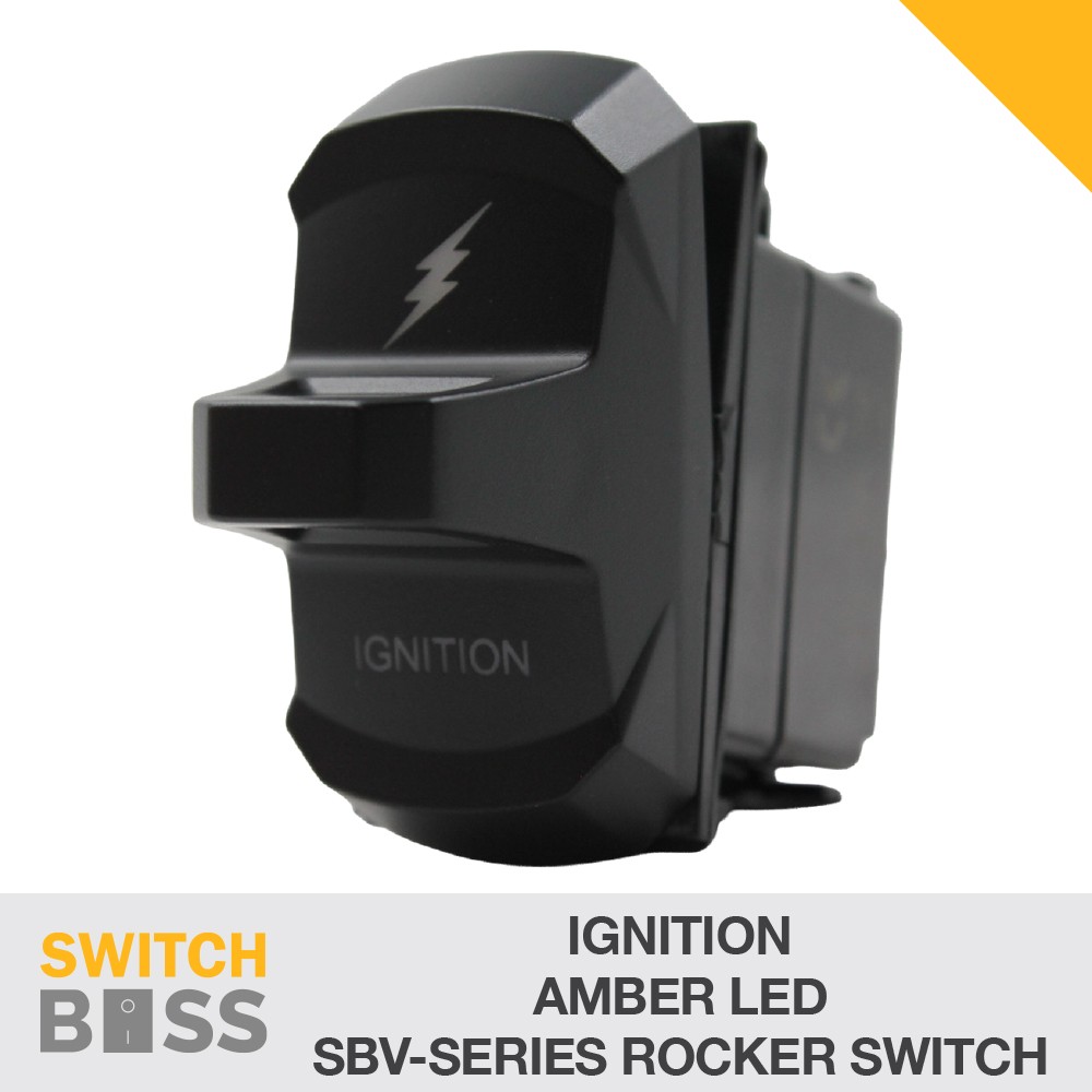 Ignition LASER ETCHED SBV-Series Rocker Switch - AMBER LED 12v 24v Toggle On-Off