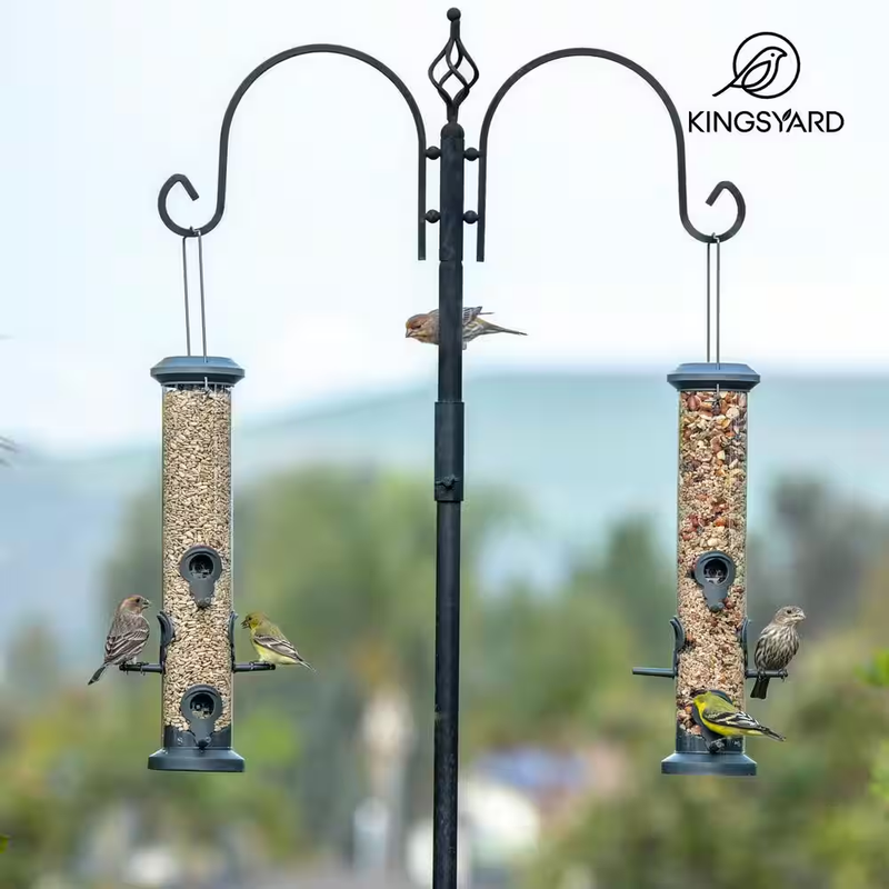 Tube Feeders with 6 Feeding Ports for Outdoors Hanging Wild Bird Feeder (2-Pack)