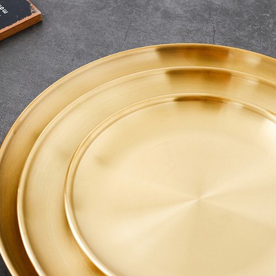  3 Pcs Plate Stainless Steel Unbreakable Vintage Appetizer Plates