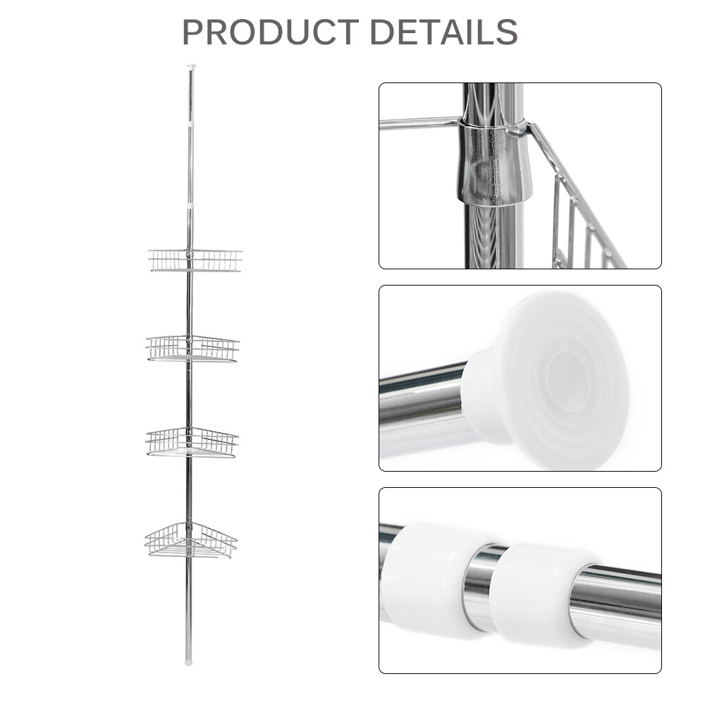 Badregal Duschablage Duschregal Eckregal Bad Teleskop Regal Edelstahl 2 4 Level