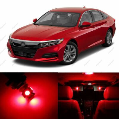 14 x Brilliant Red LED Lights Interior Package For Honda ACCORD 2013 - 2023 TOOL