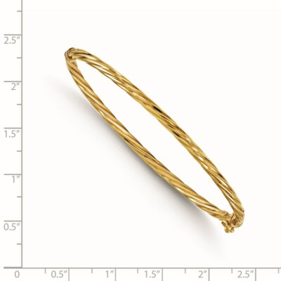Pre-owned Superdealsforeverything Real 14kt Yellow Gold Bangle
