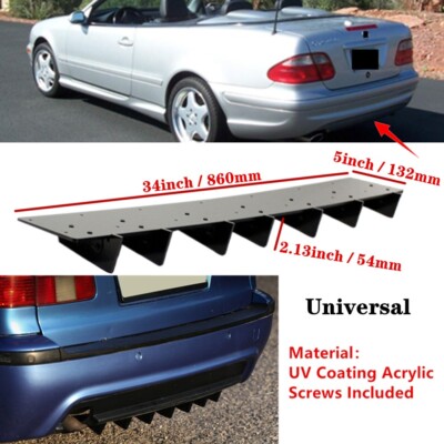 34x5''Universal Fit For Mercedes CLK 1999-2003 Rear Bumper Diffuser Fin Splitter