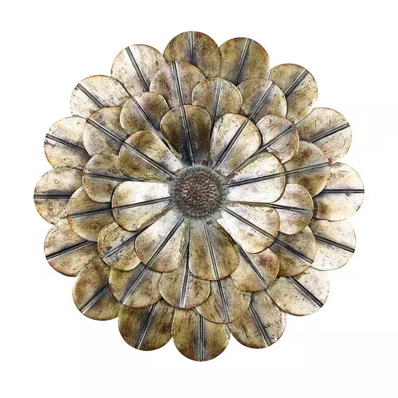 Southern Patio Metal Flower Wall Decor 23 in Copper Outdoor Weather Resistant