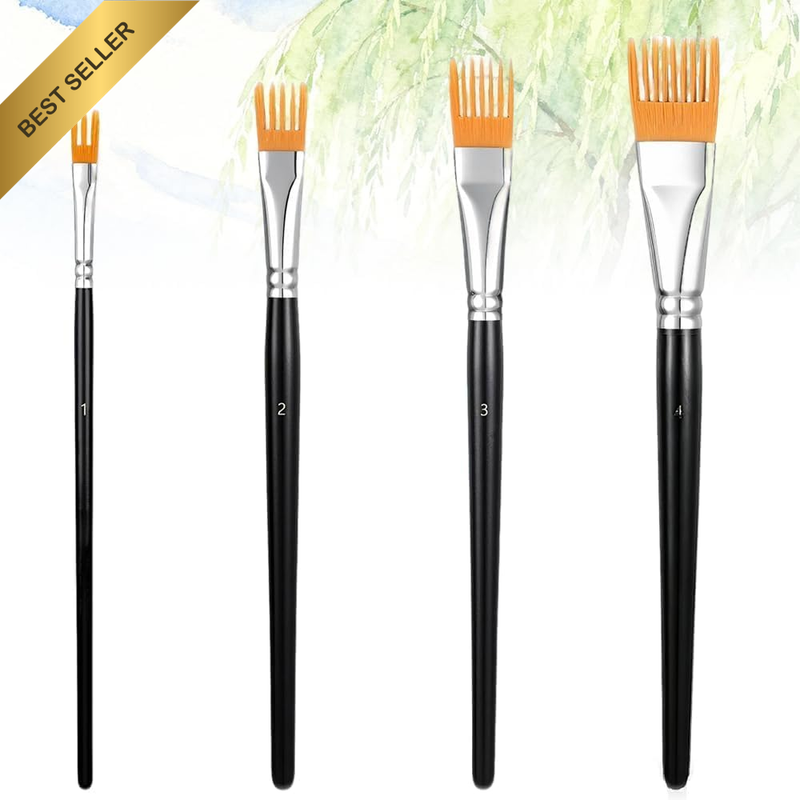 4Pcs Comb Artist Brush Set, Professional Painting Brushes for Acrylic, Oil and W