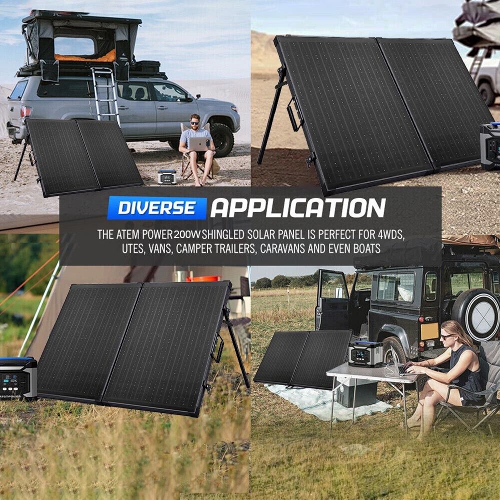 200 Watt 12 Volt Portable Foldable 200W Solar Panel Suitcase For Power Station