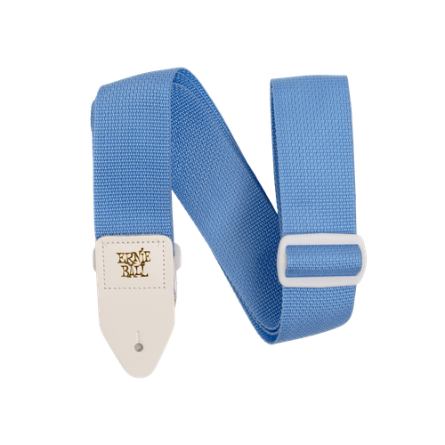 Ernie Ball Polypro Guitar Strap, Soft Blue with White (P0534