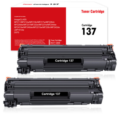 2PK CRG 137 Toner Cartridge for Canon ImageClass MF229dw MF247dw MF249dw Printer