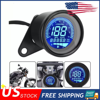 Fuel Gauge Digital LED LCD Odometer Motorcycle  Speedometer Meter Tachometer