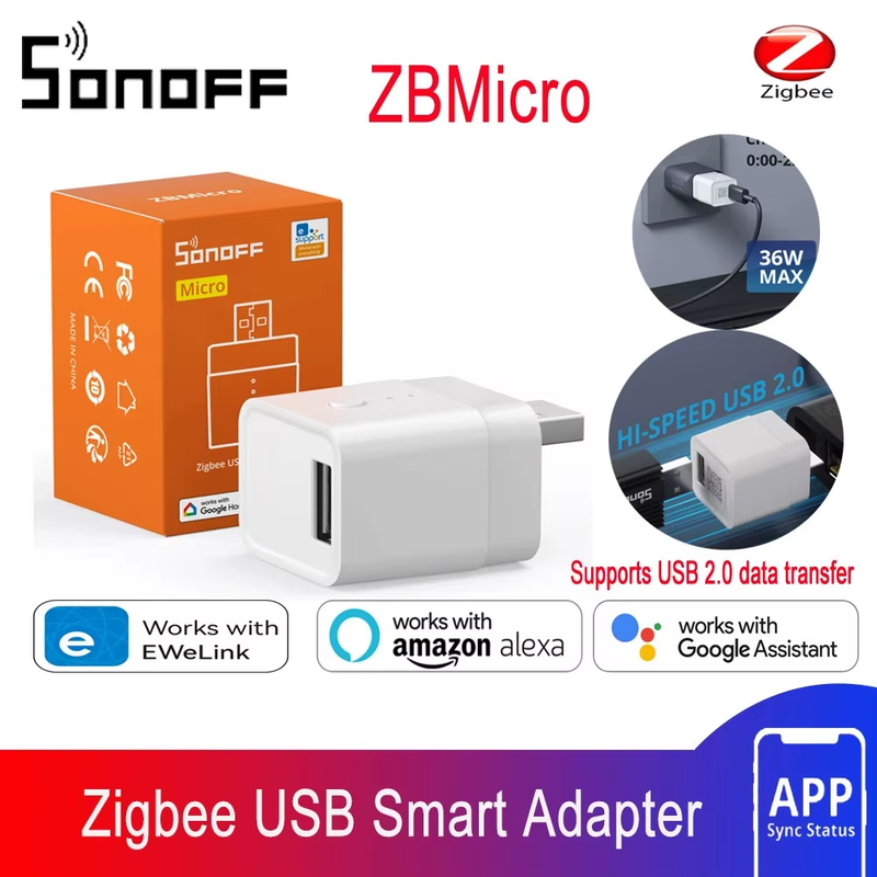 ZBMicro Micro Zigbee USB Smart Adaptor Fast Charging EFR32MG21 Wide Transmit Co
