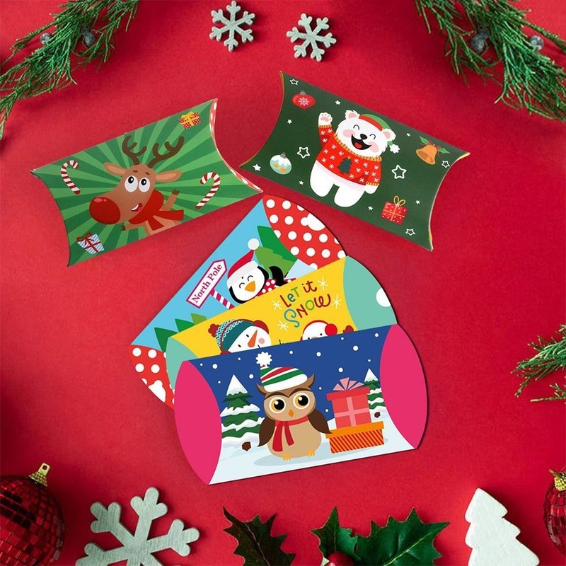 Merry Christmas Cookies Box Candy Bag Gift Wrap Christmas Gift Treat Boxes