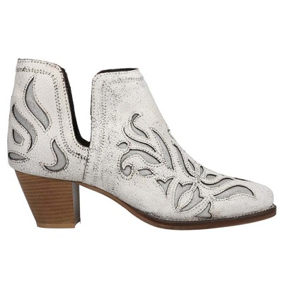 Roper Rowdy Glitz Vintage Snip Toe Cowboy Boots Womens White Casual Boots 09-0