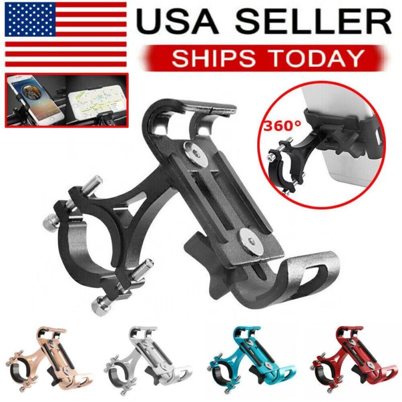 360° Aluminum Bike Motorcycle Stand Bicycle Cell Phone Holder Handlebar Mount