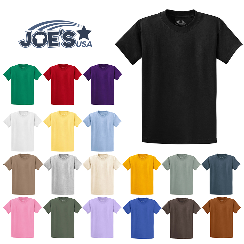 Joe's USA Mens Heavyweight 6.1-Ounce, 100% Cotton T-Shirts