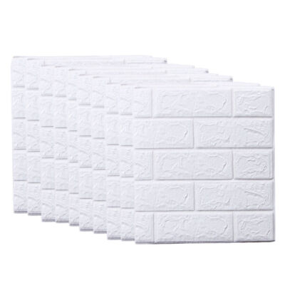 10 Pcs 3D Tile Brick Wall Sticker Self-adhesive Foam Panel Wallpaper 38*35