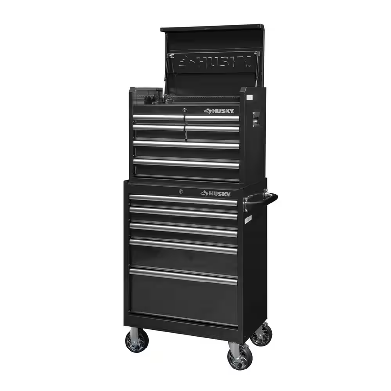 Standard Duty 11-Drawer Tool Chest Combo and Top Tool Cabinet Combo in Black