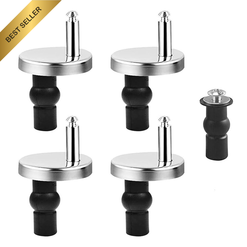 4 Pack Toilet Seat Fixing Screw Kit with Expanding Rubber Top Nuts