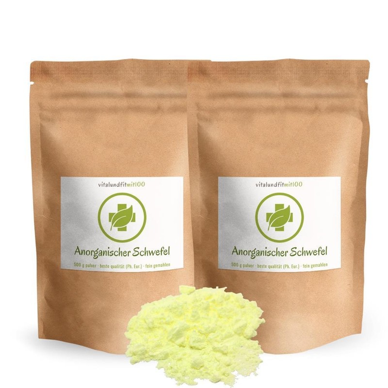 Anorganischer Schwefel (Sulfur) | 1 Kg (2 X 500 G) | 99,9 % Pharmazeutisch Rein