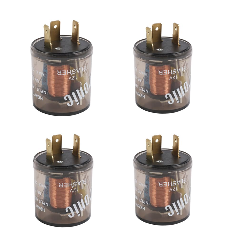 4 Pcs 12V 3 Pin Electronic LED Flasher Relay round Heavy Duty Electronic Turn Si