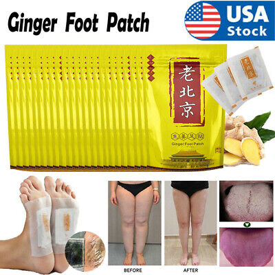 Detox Foot Patches Pads Ginger Body Toxins Feet Slimming Deep Cleansing Herbal