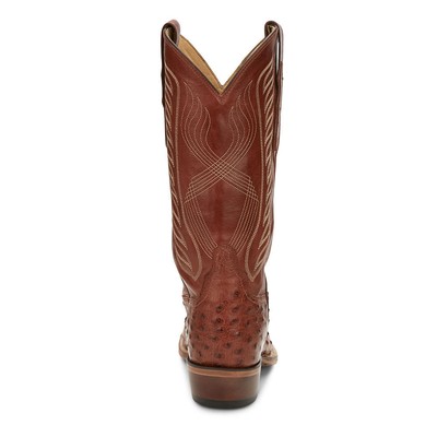 Pre-owned Tony Lama Mccandles 13" Round Toe Men's Boot In Brandy/brown/ostrich