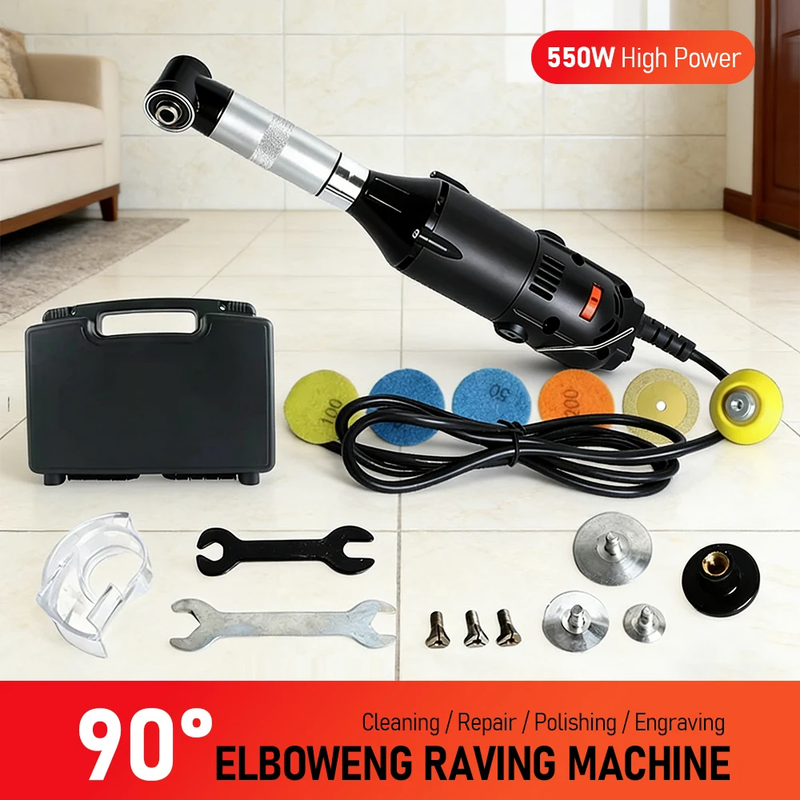 Mini 90° Right Angle Grinder 550W Electric Handheld Die Grinder for Tile Cutting