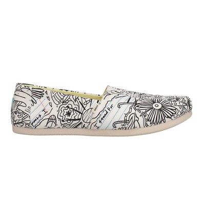 

Женские слипоны TOMS Alpargata с рисунком, размер 10 B, повседневные туфли на плоской подошве 10016257T, Белый, TOMS Alpargata Graphic Slip On