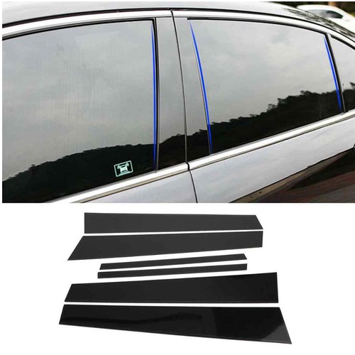 For 2006-2011 Honda Civic 6PCS Black Pillar Posts Cover Door Trim Window Decal