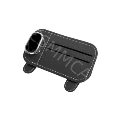 PU Leather Eyeglasses Sunglasses Holder Card Ticket Clip For SUV Car Sun Visor