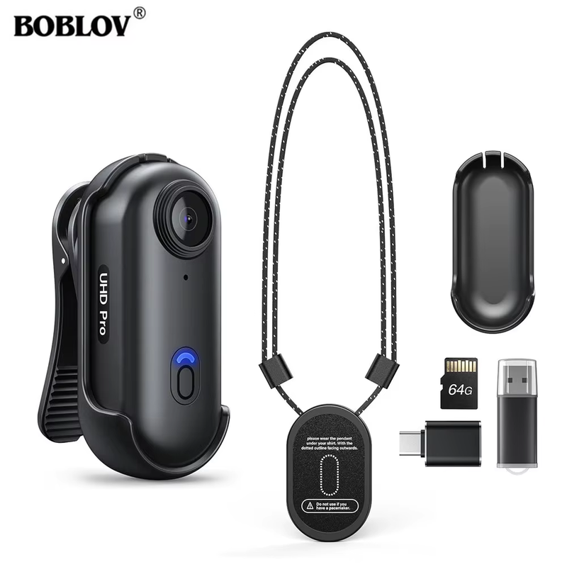 W4 2K Mini Body Camera Wearable 64GB Camera 360°Rotatable Clip & Magnetic Clip 8
