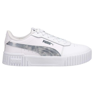 

Puma Carina 2.0 Cloudy Day Lace Up Молодежные девушки Белые кроссовки Повседневная обувь 3921, Белый, Puma Carina 2.0 Cloudy Day Lace Up Youth