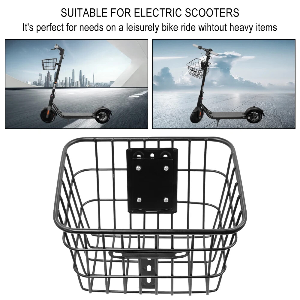 Cesta de acero inoxidable para manillar de patinete eléctrico Xiaomi M365 Pro, Ninebot Max G30 y F20