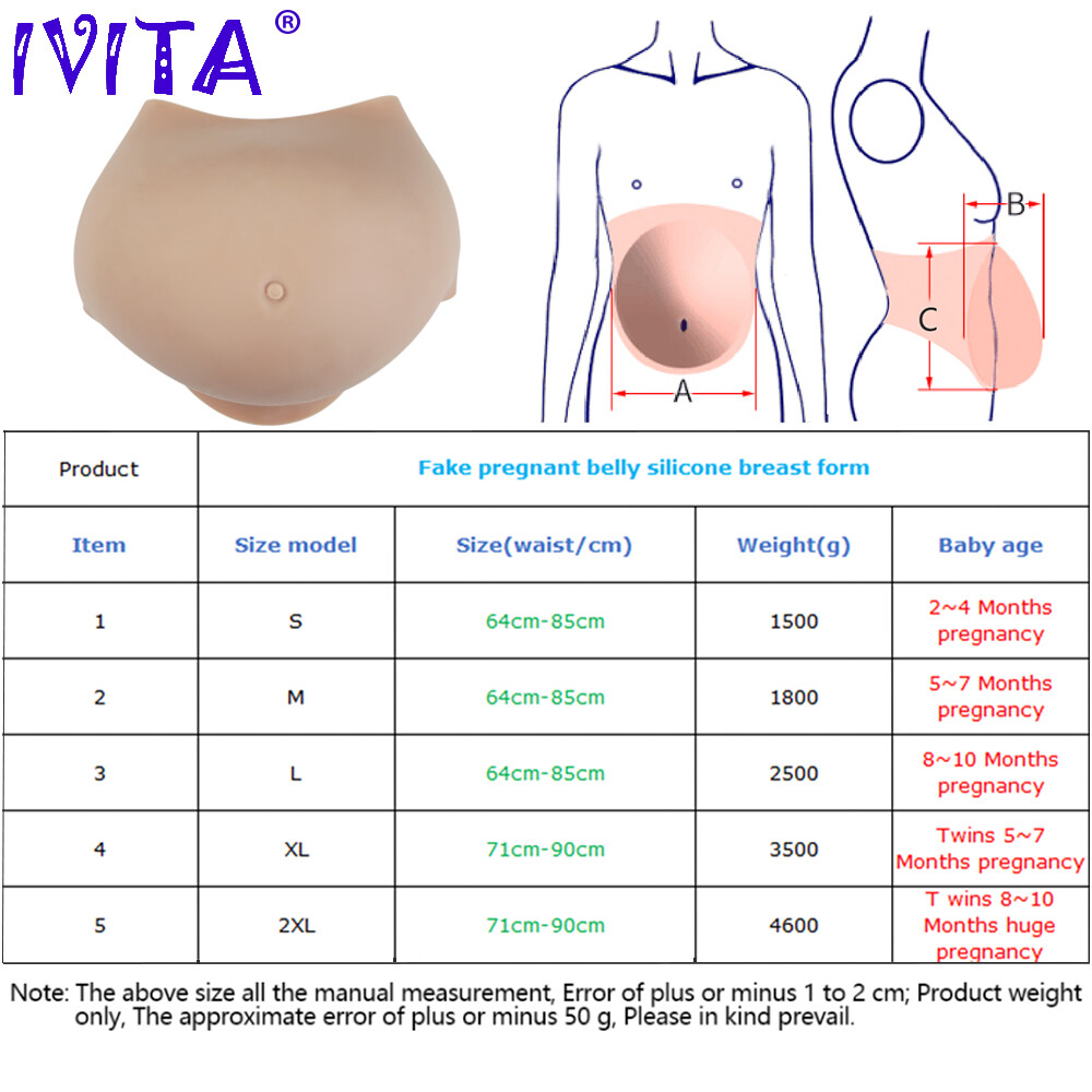 Ivita Artificial Fake Pregnant Belly Realistic Silicone Pregnancy Crossdresser Ebay