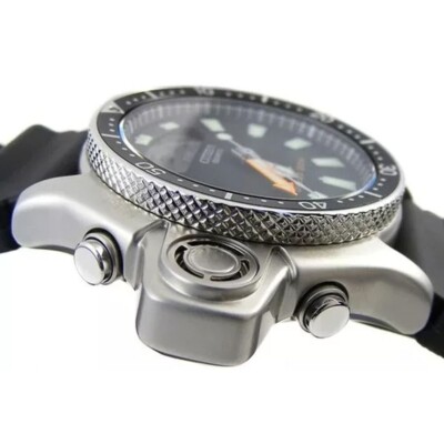 Pre-owned Citizen Black Mens Analogue-digital Watch Promaster Aqualand Jp2000-08e