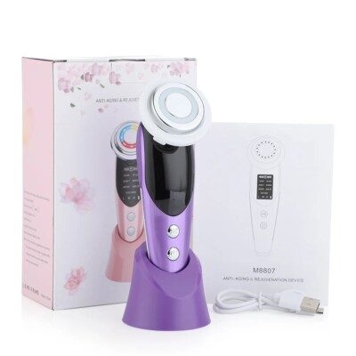 7 in 1 Face Lift Device RF Microcurrent Skin Rejuvenation LED Facial Massager