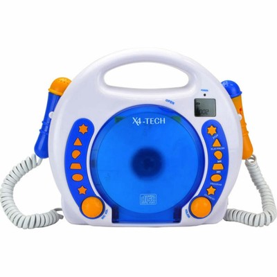 Karaoke CD Player MP3 2 Mikros blau NEU