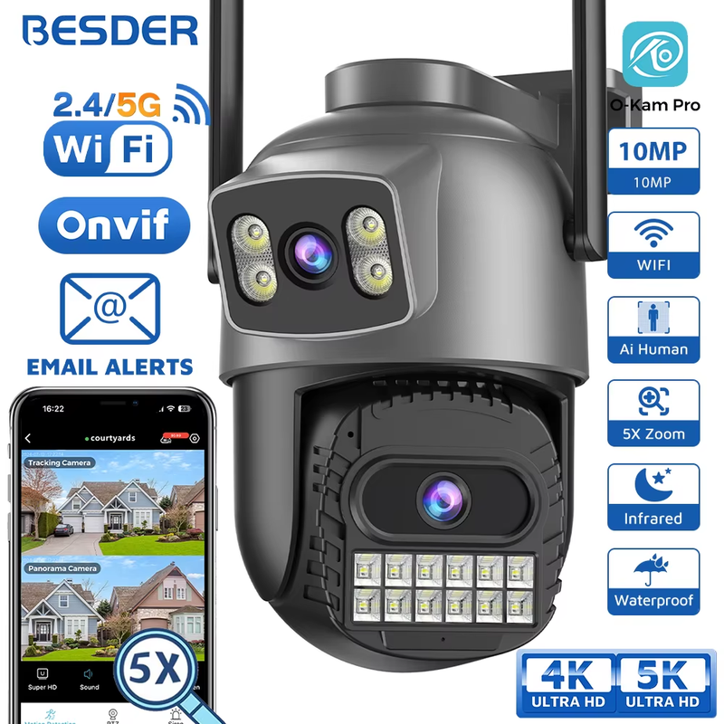BESDER 5G HZ Wifi Camera 8MP Auto Tracking 10MP Outdoor CCTV Wifi Surveillance I