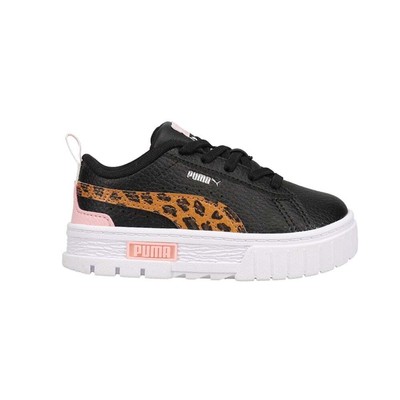 Черные кроссовки Puma Mayze Wild Ac Leopard Platform для маленьких девочек, повседневная обувь 38