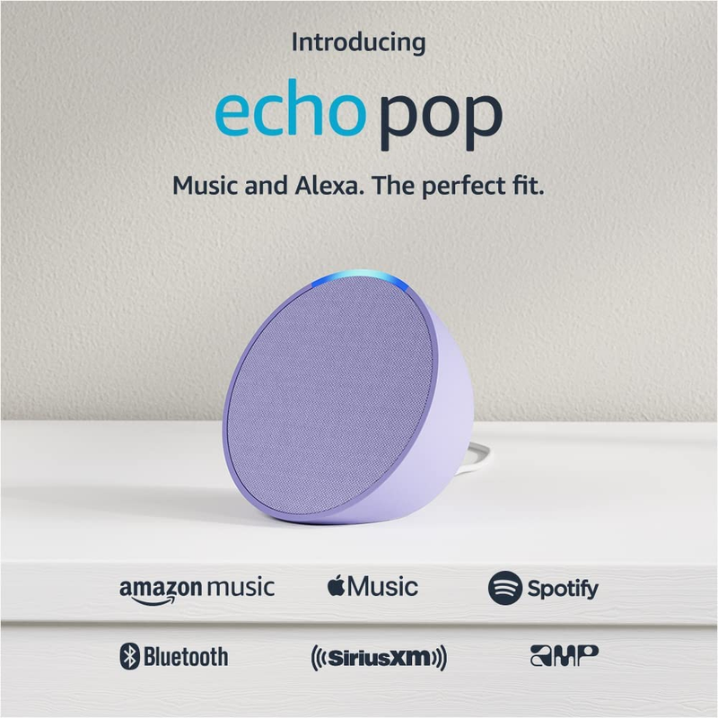 Introducing Echo Pop | Full Sound Compact Smart Speaker with Alexa | Lavender Bl