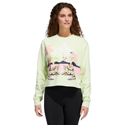 

Женская укороченная толстовка adidas Farm Graphics, цвет Почти лайм, Almost lime
