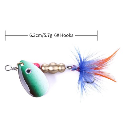Metal Plating Spinner Bait 6.7cm/7g Hard Spoon Bass Lures Metal Fishing Lure wit