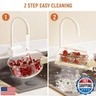 Cxqbsmy 2 in 1 Drainer, 2 in 1 Drainer and Strainer, Bilayer Collapsible Fruit Washing Basket with Cover and Handle, Multifunctional Fruit Vegetable Drain Bowl (White)