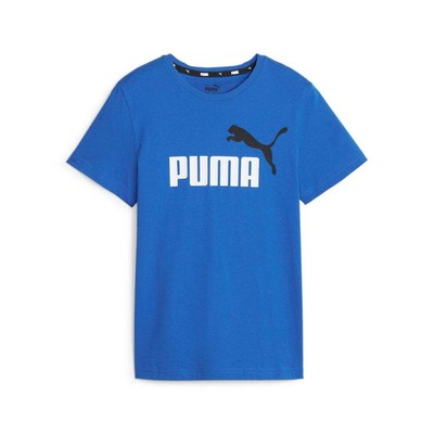 Футболка с короткими рукавами и круглым вырезом Puma Essential TwoTone Logo для мальчиков, синяя, Casua