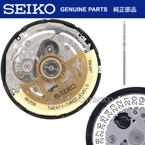 Genuine SEIKO 4R35 Watch Movement Date @ 3 GOLD ROTOR Made in Japan (NH35 Mod)