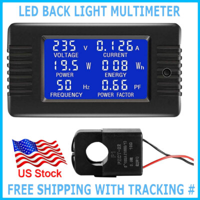 100A AC Meter Ammeter Volt Energy Voltage Power LCD Display Monitor Panel New