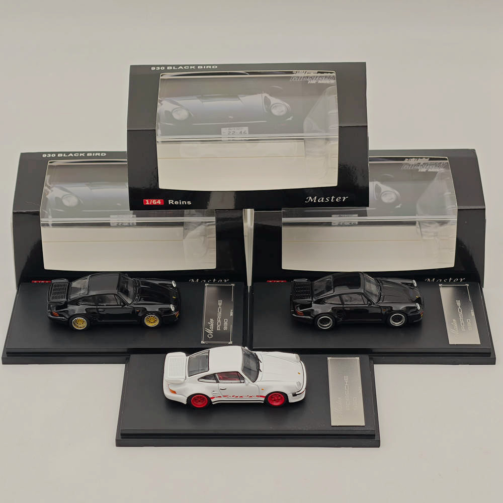 Master 1:64 Porsche 930 Turbo Black Bird Diecast Toys Car Models